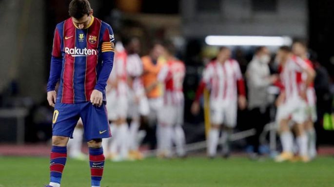 Messi sufrió su primera expulsión  y el Bilbao se quedó con el título