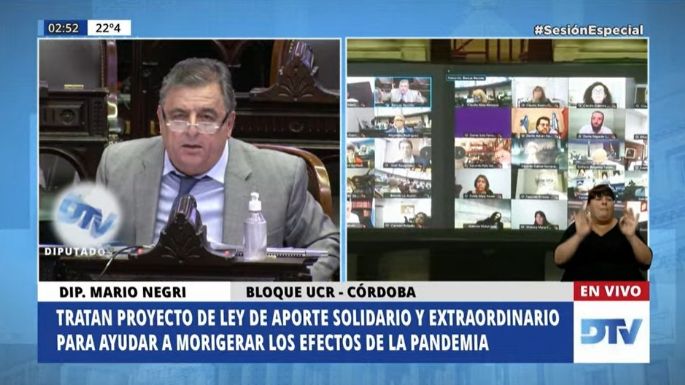 Negri sobre Aporte de Grandes Fortunas: "Es ineficaz, por más que tenga un nombre bonito"