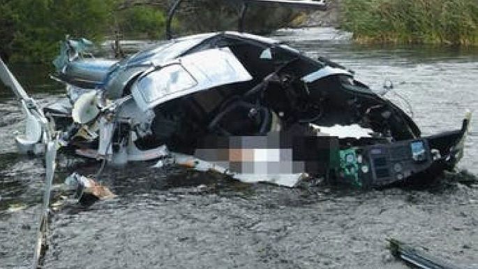 El helicóptero de Brito cayó al impactar con el cable de la tirolesa