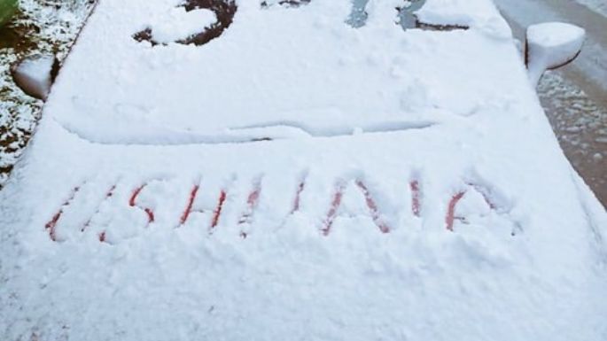 En pleno diciembre está nevando en Ushuaia