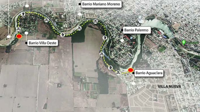 Siete kilómetros en bici en medio de la  vegetación, bordeando el Ctalamochita