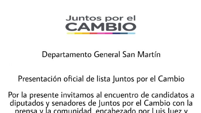 Juntos por el Cambio presentará su lista en el teatro Verdi