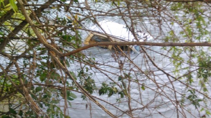 Un auto cayó al río