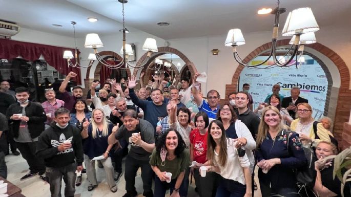 Festejos en el búnker de Juntos por el Cambio Villa María
