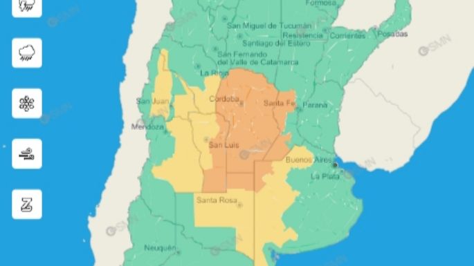 Alerta naranja por tormentas fuertes