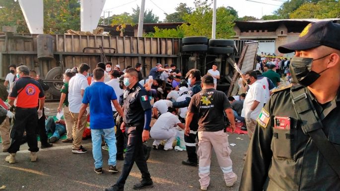 Murieron 55 migrantes en un accidente