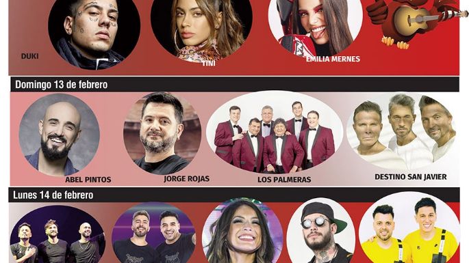 Festival Internacional de Peñas: Una grilla con los artistas del momento