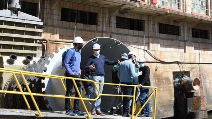 Avanza la obra de refuncionalización del descargador de fondo del Dique de Embalse