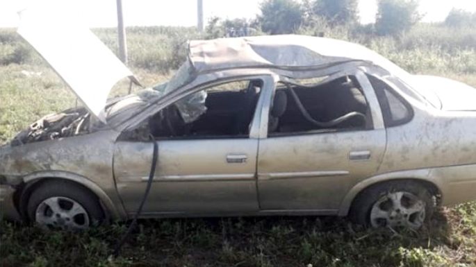Vuelco en un camino rural