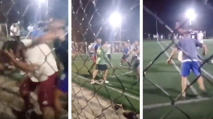 VIDEO - Batalla campal en un complejo de canchas de fútbol