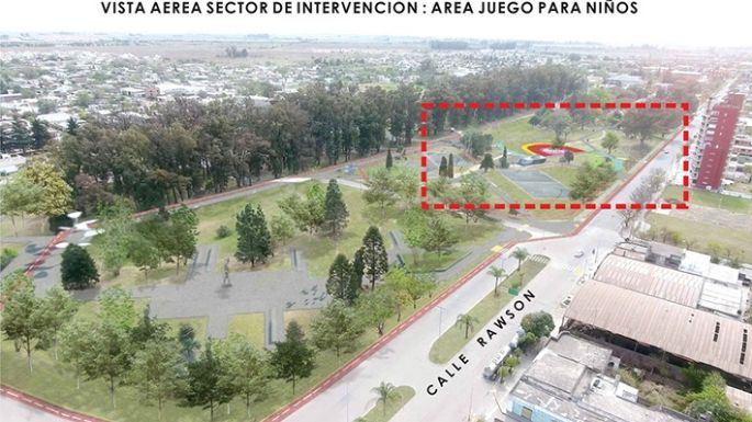 Habrá siete juegos infantiles en lo que será el parque más grande