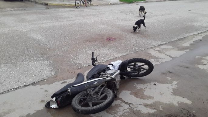 Motociclista fue trasladado al Pasteur con lesiones graves tras caer al asfalto