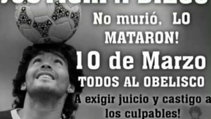 Convocan a marcha por Maradona con el lema: "No se murió, lo mataron"