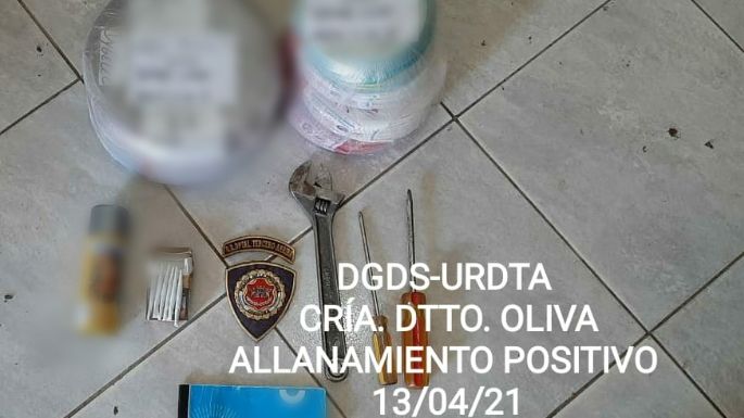 Se realizaron allanamientos en Oliva y recuperaron elementos robados
