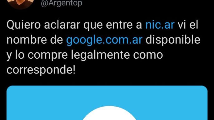 Por un insólito hecho, un joven "compró" el dominio de Google Argentina