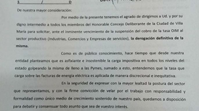 “La tasa que el municipio cobra en la factura de EPEC debe ser eliminada”