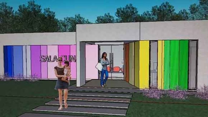 Van por el edificio de la Sala Cuna