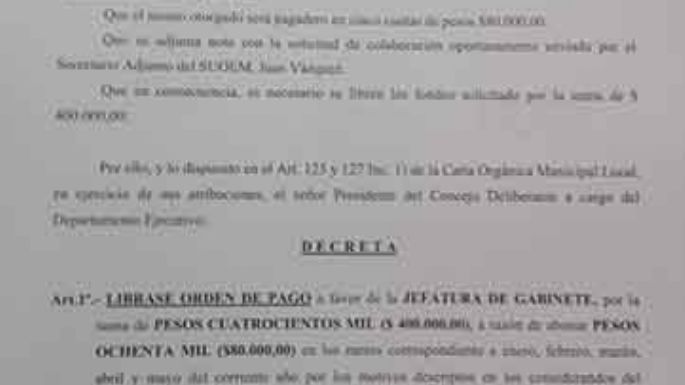 La oposición pidió explicaciones por fondos entregados al SUOEM