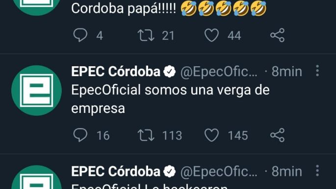 Hackearon el Twitter de EPEC y publicaron insultos y burlas por los cortes