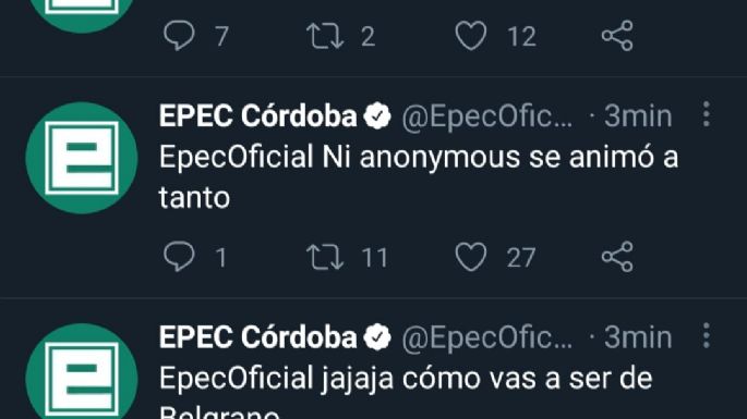 Hackearon el Twitter de EPEC y publicaron insultos y burlas por los cortes