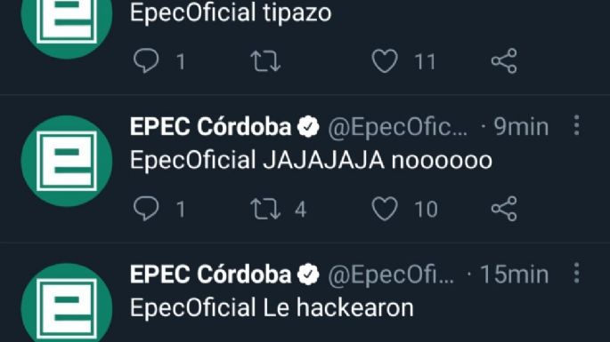 Hackearon el Twitter de EPEC y publicaron insultos y burlas por los cortes