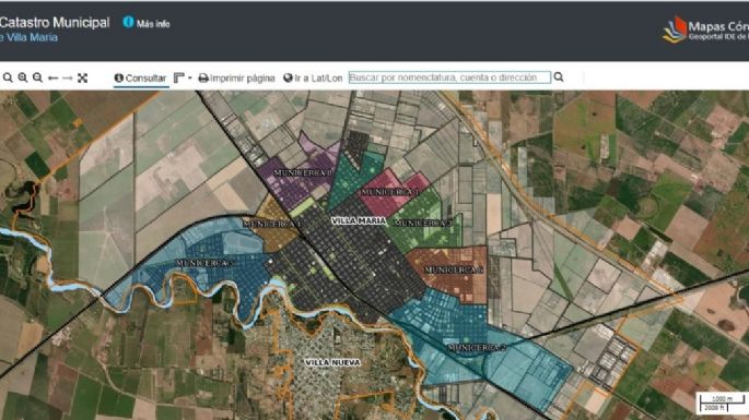Villa María tiene tres mapas digitales para el acceso público a datos geográficos, de infraestructura y catastro