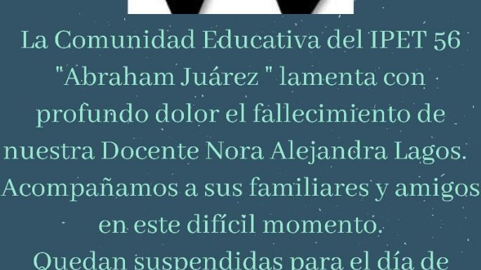 Falleció una docente a causa del coronavirus