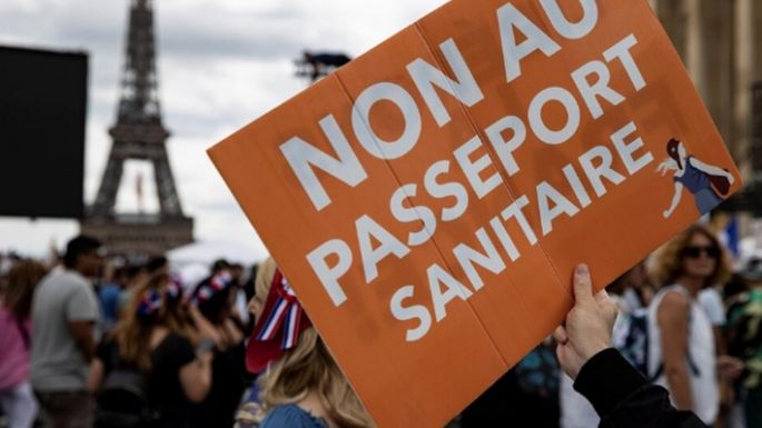 Protestas contra los pases sanitarios
