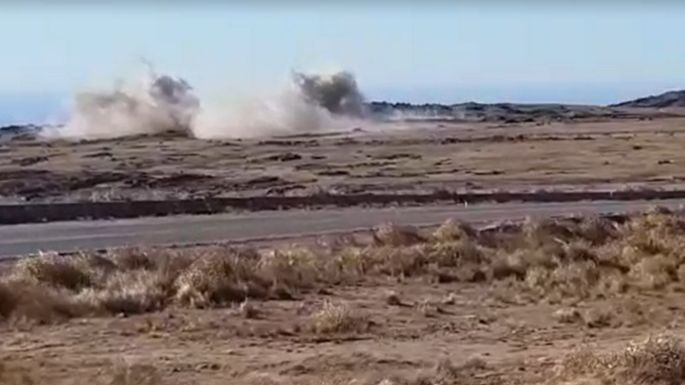 Obra vial con explosivos de la Fábrica Militar de Villa María