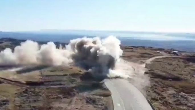 Obra vial con explosivos hechos en Villa María