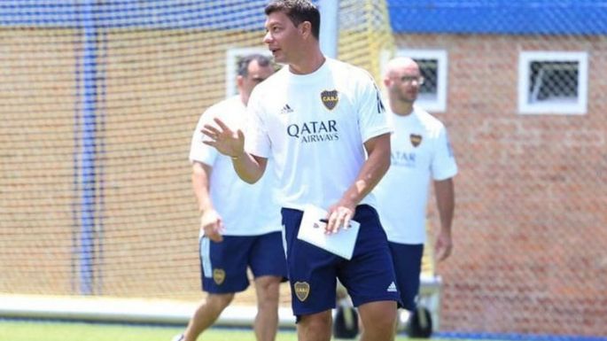 Battaglia dirigió su primera práctica en Boca
