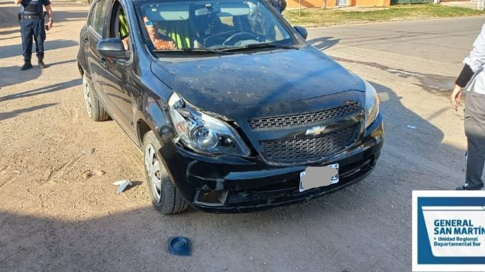 Chocó con una moto y se dio a la fuga: testigos lo hicieron regresar al lugar del accidente