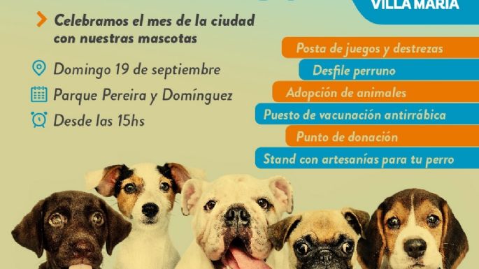El domingo, se realizará la actividad Un Maravilloso Día de Perros