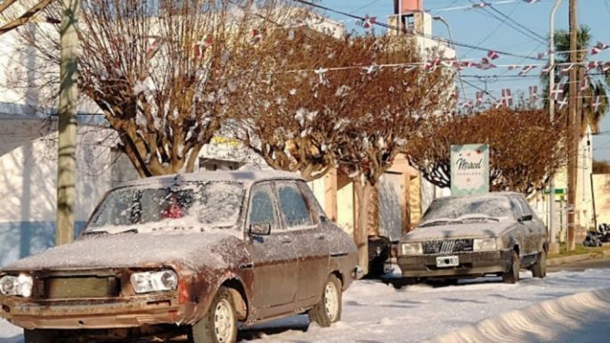 "Nevó" en un par de cuadras de Morrison