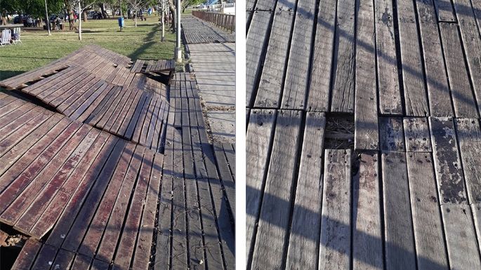 Reclaman la reparación de la costanera