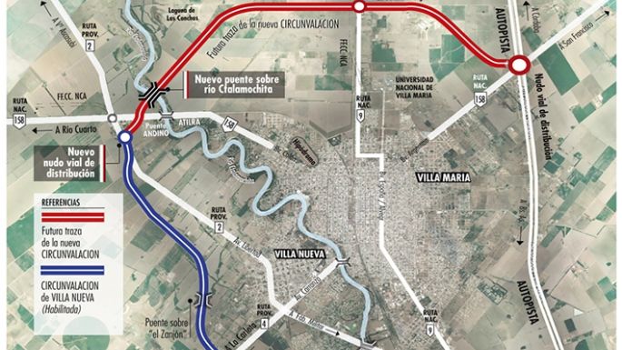 Circunvalación: están completando el pilotaje de los puentes sobre el río