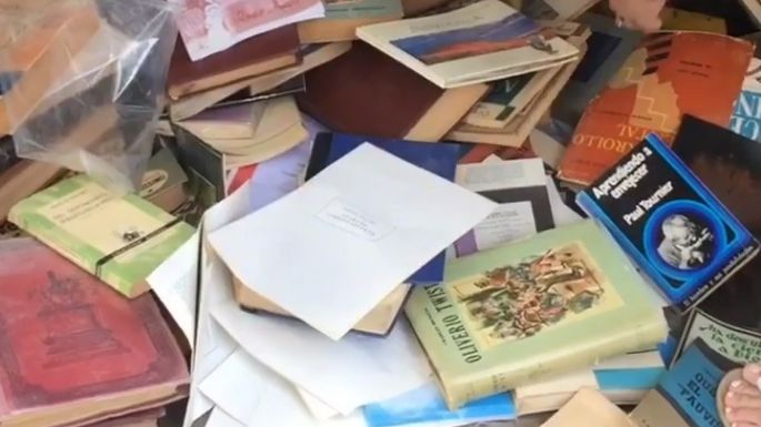 Una montaña de libros apareció en el centro: los ejemplares pueden ser retirados gratuitamente