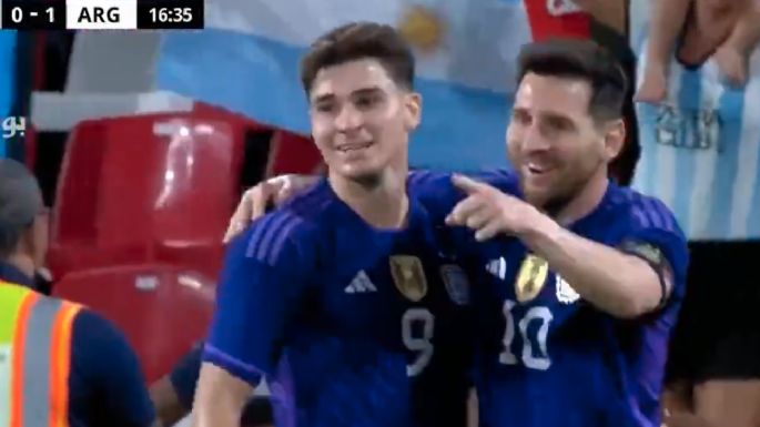 ¡Gol de Argentina! Julián Alvarez marcó el primer tanto frente a Emiratos Arabes