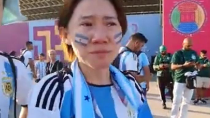 Una japonesa se volvió viral por alentar y llorar por Argentina y Messi tras la derrota