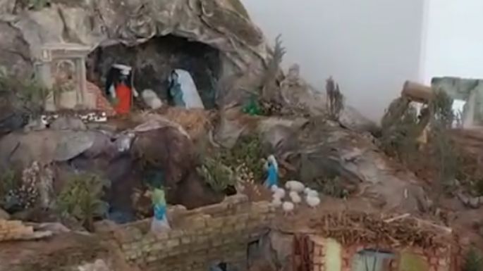 Crearon un pesebre con materiales reciclados