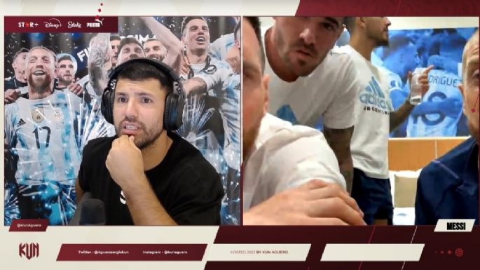 Messi y otros jugadores de la selección se prendieron a Twitch con el Kun