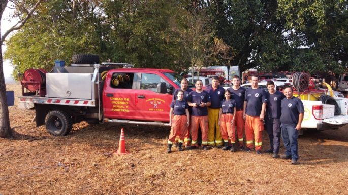 Bomberos de Villa María trabajan sin descanso en los incendios de Corrientes