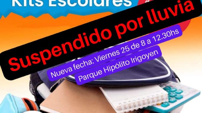 Suspenden la entrega de kits escolares por la lluvia