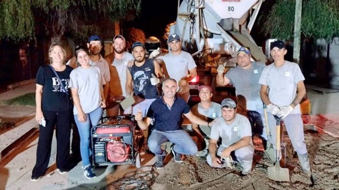 Trabajaron de noche para terminar