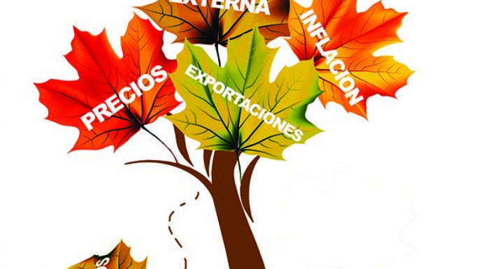 Medidas de otoño entre  nubarrones y hojas caídas