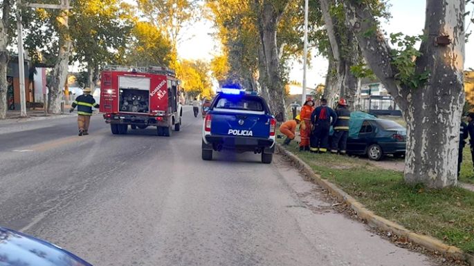 Chocaron en el auto contra un árbol y el acompañante murió