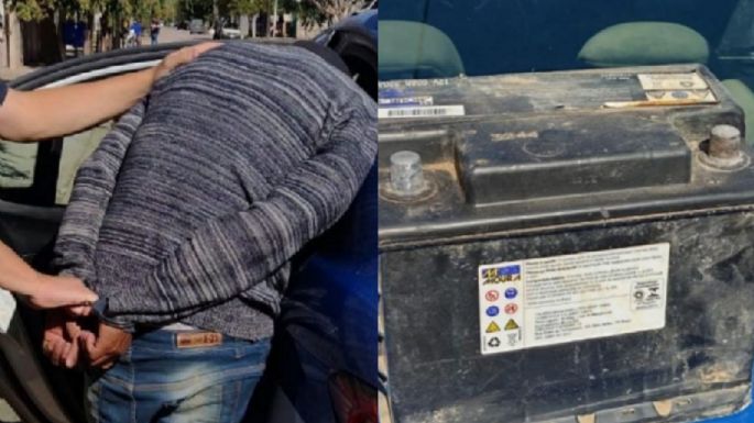Lo detuvieron por robarse la batería de un utilitario