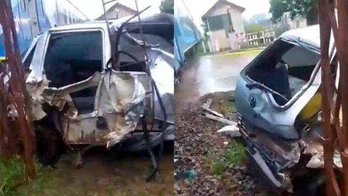 Un auto fue impactado por el tren de pasajeros a la altura de James Craik