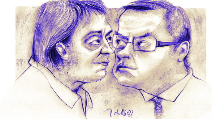 Frente a frente, por el fondo