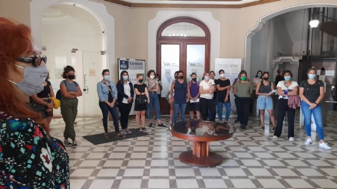 La Asamblea Transfeminista realizó una intervención en la Municipalidad por el 8M